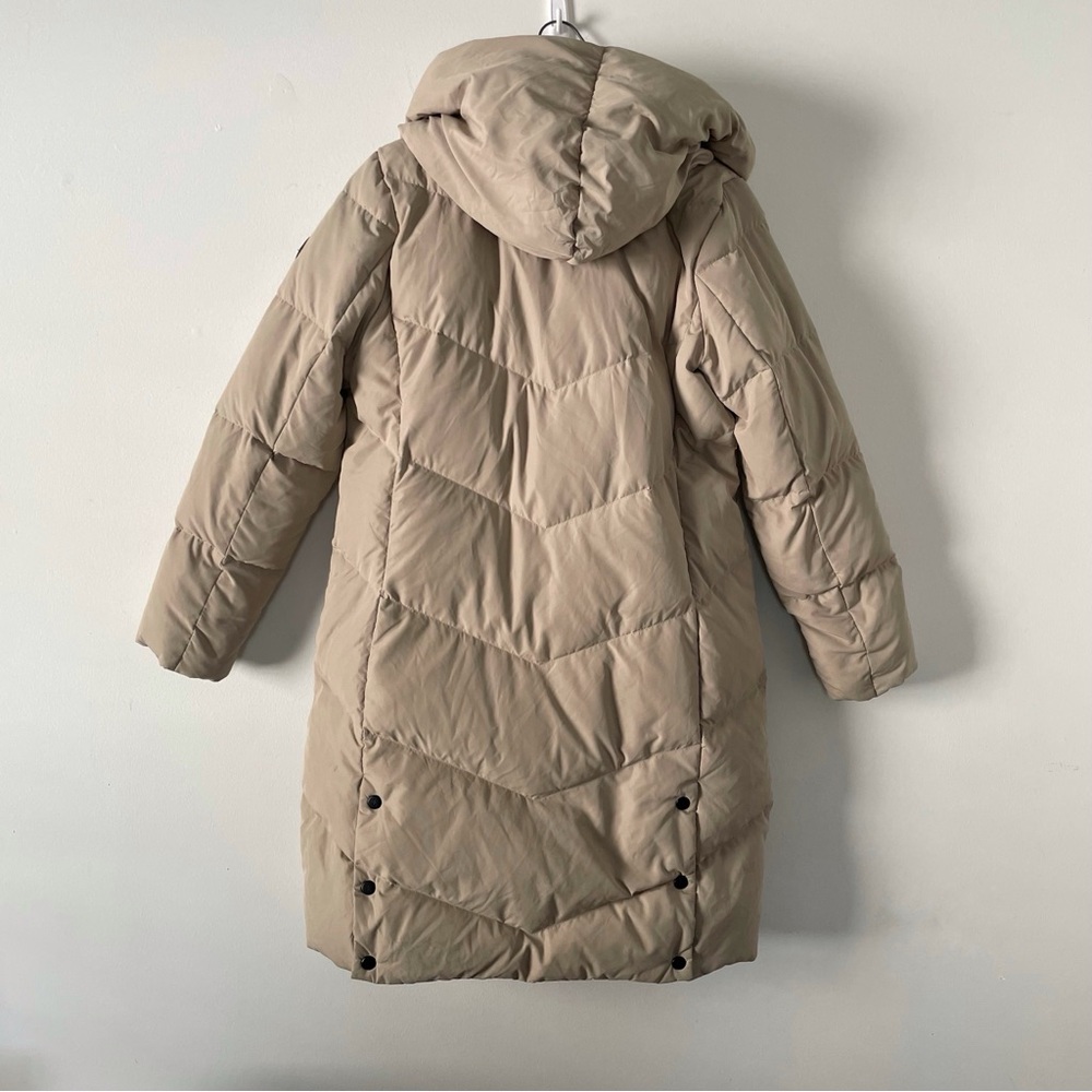 Lauren Ralph Lauren Tan Pillow Hood Longline Down and Feather Jacket Coat Size S - Picture 2 of 7